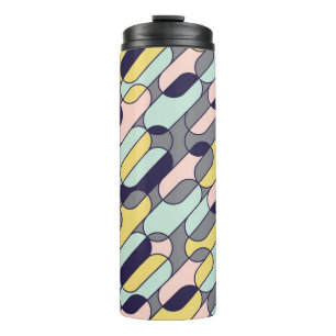 Blasse Farben Geometrisch: Retro-Muster Thermosbecher