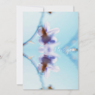 Blasse Pastell Blau Lila Blumen Wasser Liebe Dich 