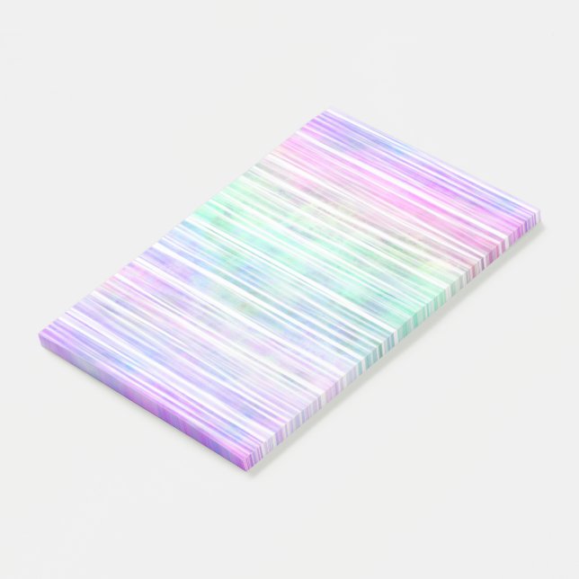 blasse Regenbogen-Pinselstrich-Streifen : Post-it Klebezettel (angewinkelt)