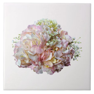 Blasse Rosa Hortensie mit Babyatem Fliese
