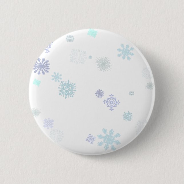 Blasse Schneeflocken Button (Vorderseite)