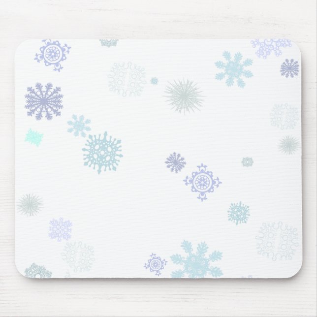 Blasse Schneeflocken Mousepad (Vorne)