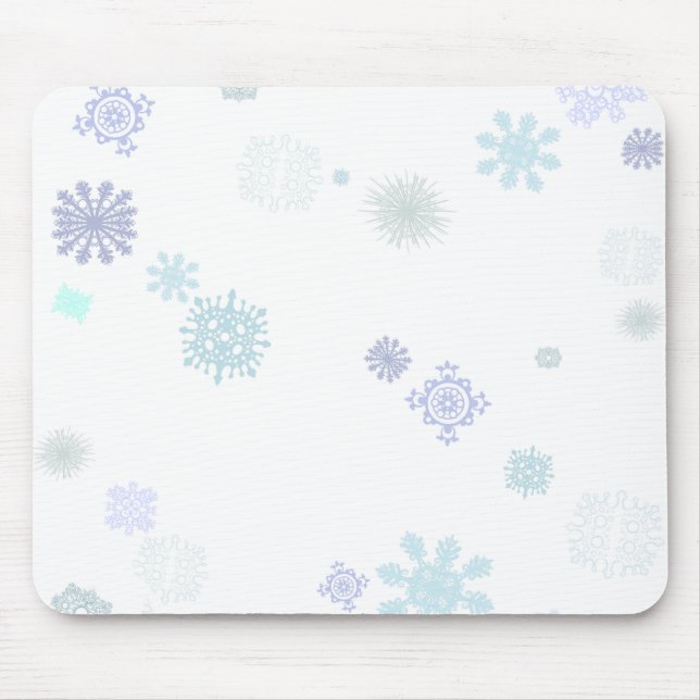 Blasse Schneeflocken Mousepad (Vorne)