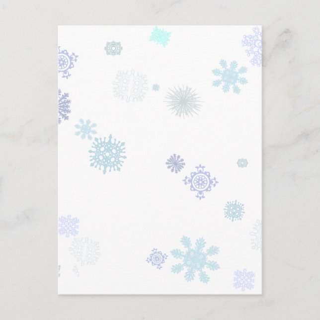 Blasse Schneeflocken Postkarte (Vorderseite)