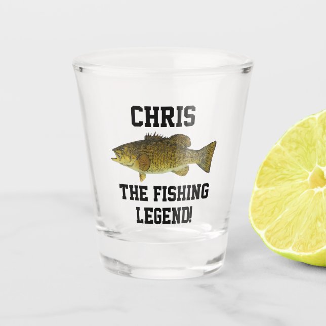 Blässebezeichnung "Smallmouth Bass Fishing Name Le Schnapsglas (Vorderseite)