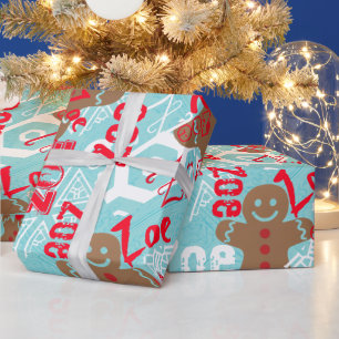 Blasseis Blauer Lebkuchen personalisierte Geschenk Geschenkpapier