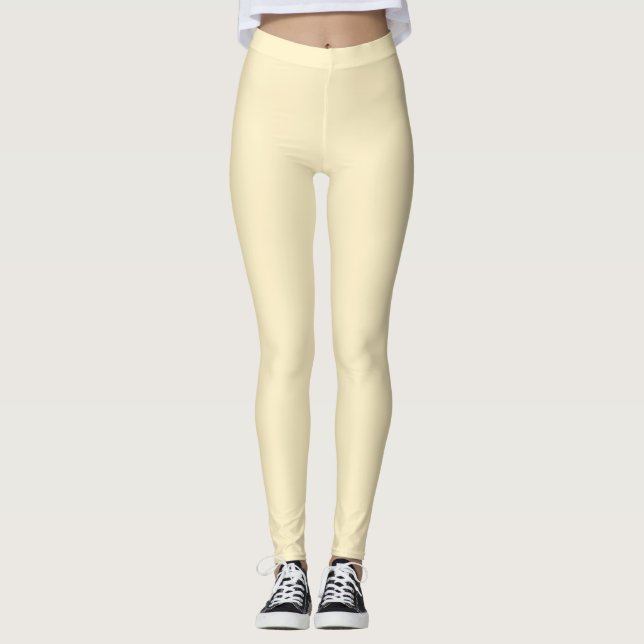 Blasser Buttercup Gelbe Farbe Leggings (Vorderseite)