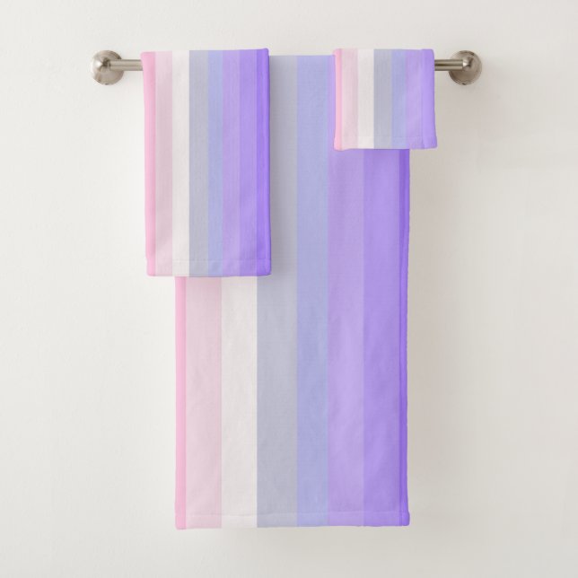 Blasser Regenbogen Stripes Bad-Dekor Badhandtuch Set (Insitu)