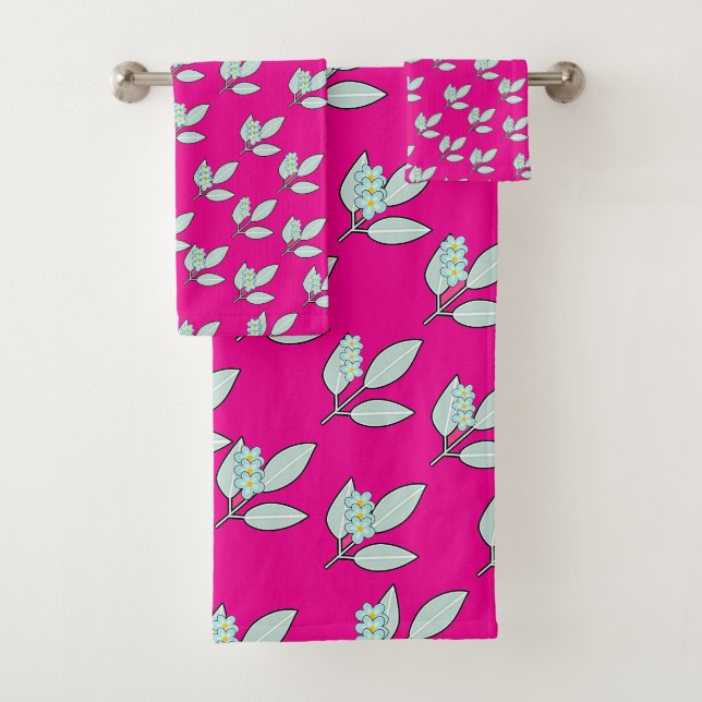 Blasser Wasserleder mit Blüten - rosa Geschenk Badhandtuch Set (Insitu)