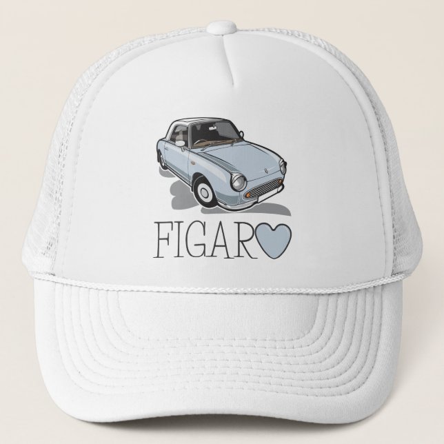 Blasses Aqua Nissan Figaros Truckerkappe (Vorderseite)