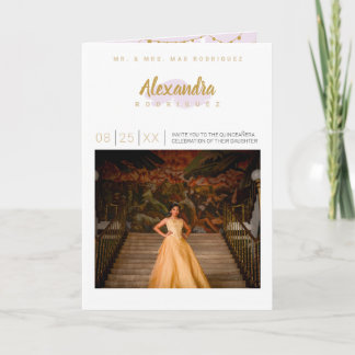 Blasses Lila Foto Quinceanera Einladung