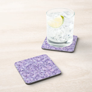 Blasses Lila und Lila gepflastertes Patchwork-Terr Getränkeuntersetzer