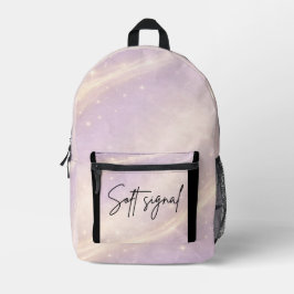 Blasses Lila und sanftes Greige AI-Kunst Bedruckter Rucksack