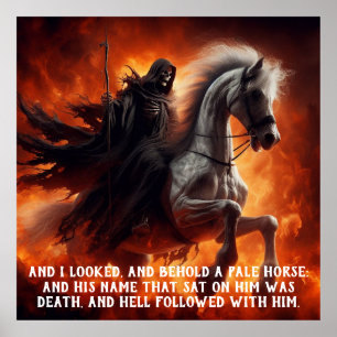 Blasses Pferd und Reiter Poster