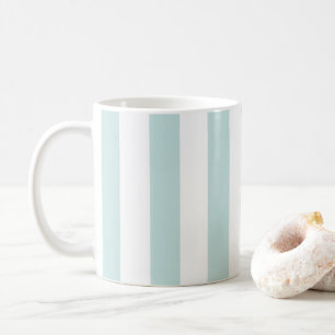 Blasses Türkis und weiße vertikale Streifen Kaffeetasse