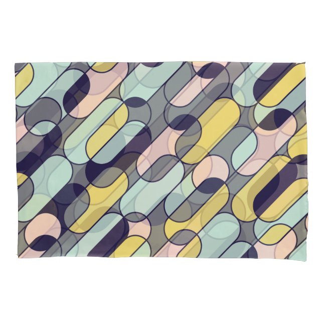 Blassfarben Geometrie: Retro-Muster Kissenbezug (Vorderseite)