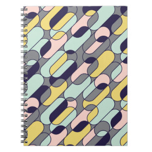 Blassfarben Geometrie: Retro-Muster Notizblock
