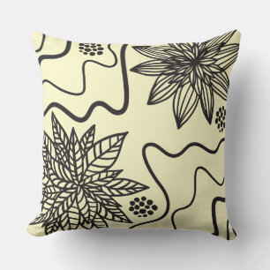 Blassgelb-BLÖCKE BLACK DESIGN Retro-Kissen Kissen