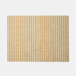 Blassgelb gestreiftes Stoffmuster Fußmatte
