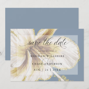 Blassgelb und Elfenbeintropische Blume Wasserfarbe Save The Date