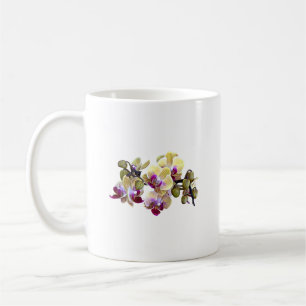 Blassgelb und Magenta Phalaenopsis Orchideen Kaffeetasse
