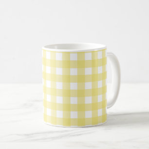 Blassgelb und weiß kariert kaffeetasse