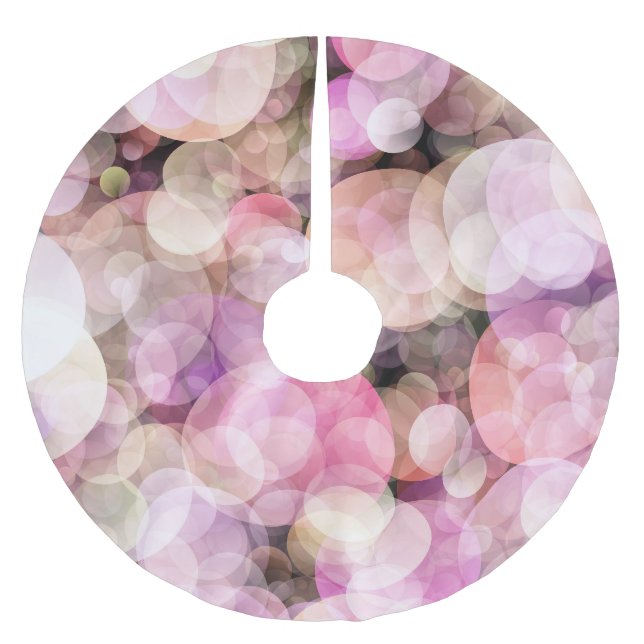 Blassgelbe Blasen: Elegantes Dekor Polyester Weihnachtsbaumdecke (Vorderseite)