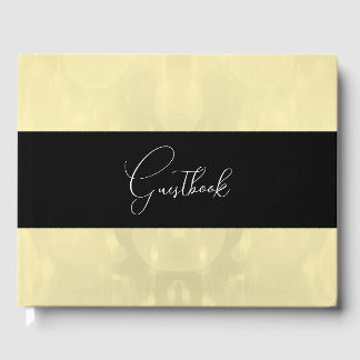 Blassgelbe Bubbly-Background-Hochzeit Gästebuch