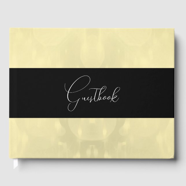 Blassgelbe Bubbly-Background-Hochzeit Gästebuch (Vorderseite)