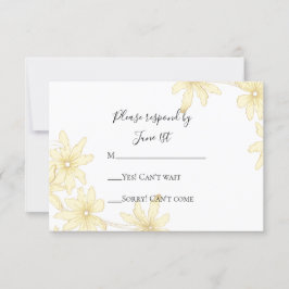 Blassgelbe Daisies Wedding RSVP Karte