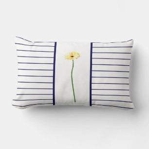 Blassgelbe Gerbera Daisy Blume Streifen Kissen