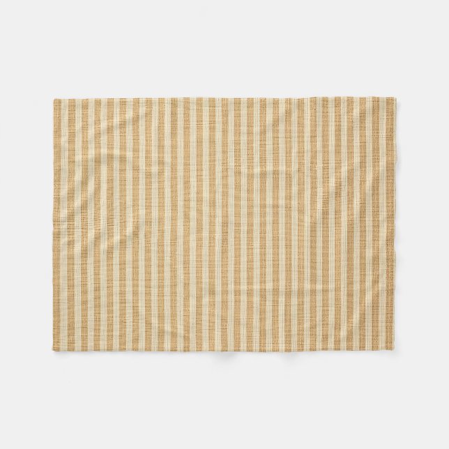 Blassgelbe gestreifte Stoffmuster Fleecedecke (Vorderseite (Horizontal))