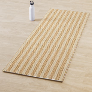 Blassgelbe gestreifte Stoffmuster Yogamatte