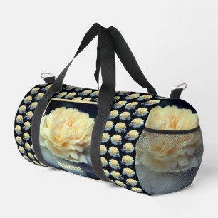 Blassgelbe Rose im Blutspiegel Personalisiert Duffle Bag