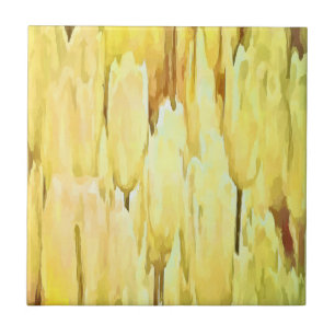 Blassgelbe Tulips Abstrakt Fliese