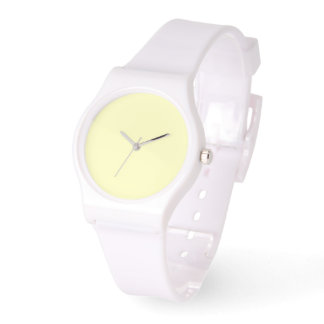 Blassgelber Dial-weißer Silikon Armbanduhr
