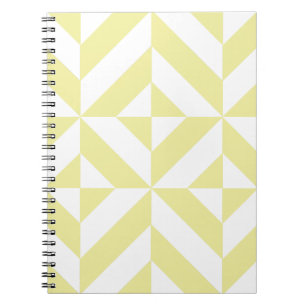 Blassgelbes geometrisches Deco‑Würfelmuster Notizblock