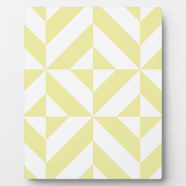 Blassgelbes geometrisches Deko Cube-Muster Fotoplatte (Vorderseite)