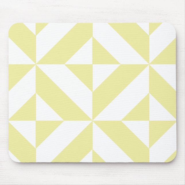 Blassgelbes geometrisches Deko Cube-Muster Mousepad (Vorne)