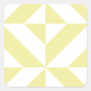 Blassgelbes geometrisches Deko Cube-Muster Quadratischer Aufkleber