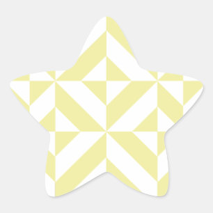 Blassgelbes geometrisches Deko Cube-Muster Stern-Aufkleber