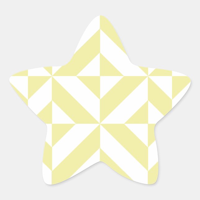 Blassgelbes geometrisches Deko Cube-Muster Stern-Aufkleber (Vorderseite)