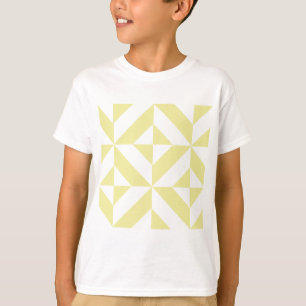Blassgelbes geometrisches Deko Cube-Muster T-Shirt
