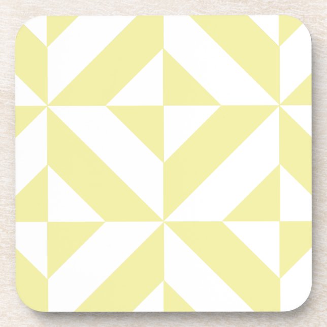 Blassgelbes geometrisches Deko Cube-Muster Untersetzer (Vorderseite)
