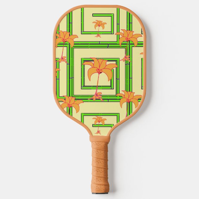 Blassgelbes grünes Gegetier Pickleball Schläger (Vorderseite)