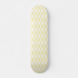 Blassgelbes und weißes Diamantmuster Skateboard