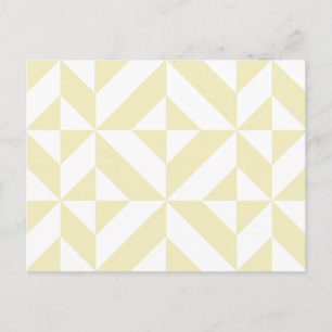 Blassgold geometrisches Deco-Würfelmuster Postkarte