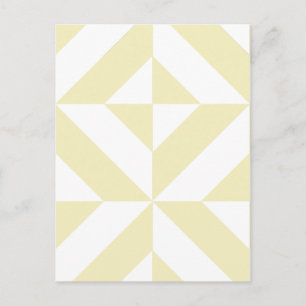 Blassgold geometrisches Deco-Würfelmuster Postkarte