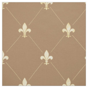 Blassgoldbraune Fleur-de-Lis (groß) braun Stoff