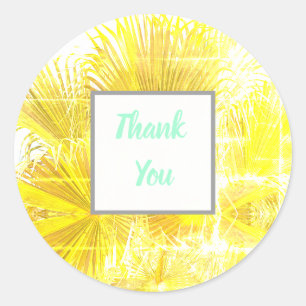 Blassgoldene Palm-Dankeschön-Hochzeitsgeschenk-Auf Runder Aufkleber